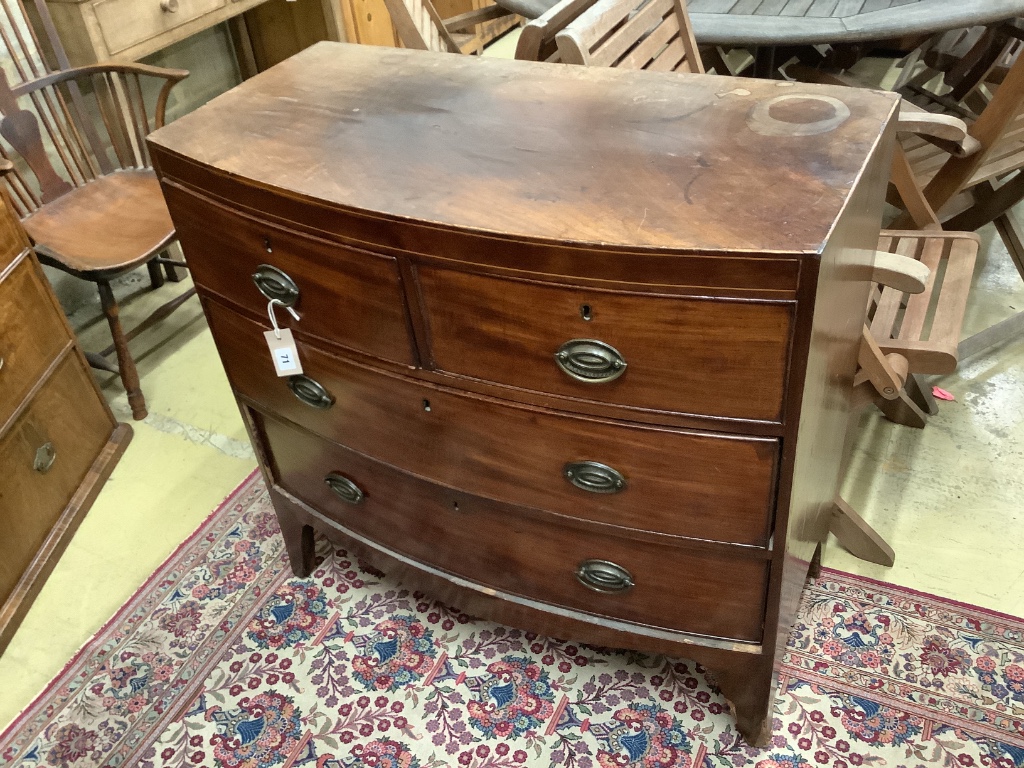 A Regency mahogany bow-fronted chest of drawers